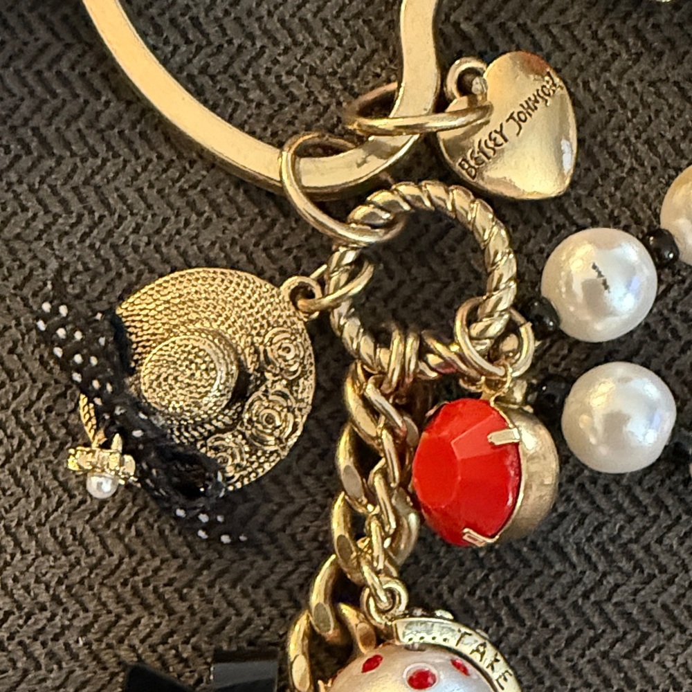 Betsey Johnson Key Fob Bag Charm World Traveler Take Me Away Vintage - Picture 9 of 13